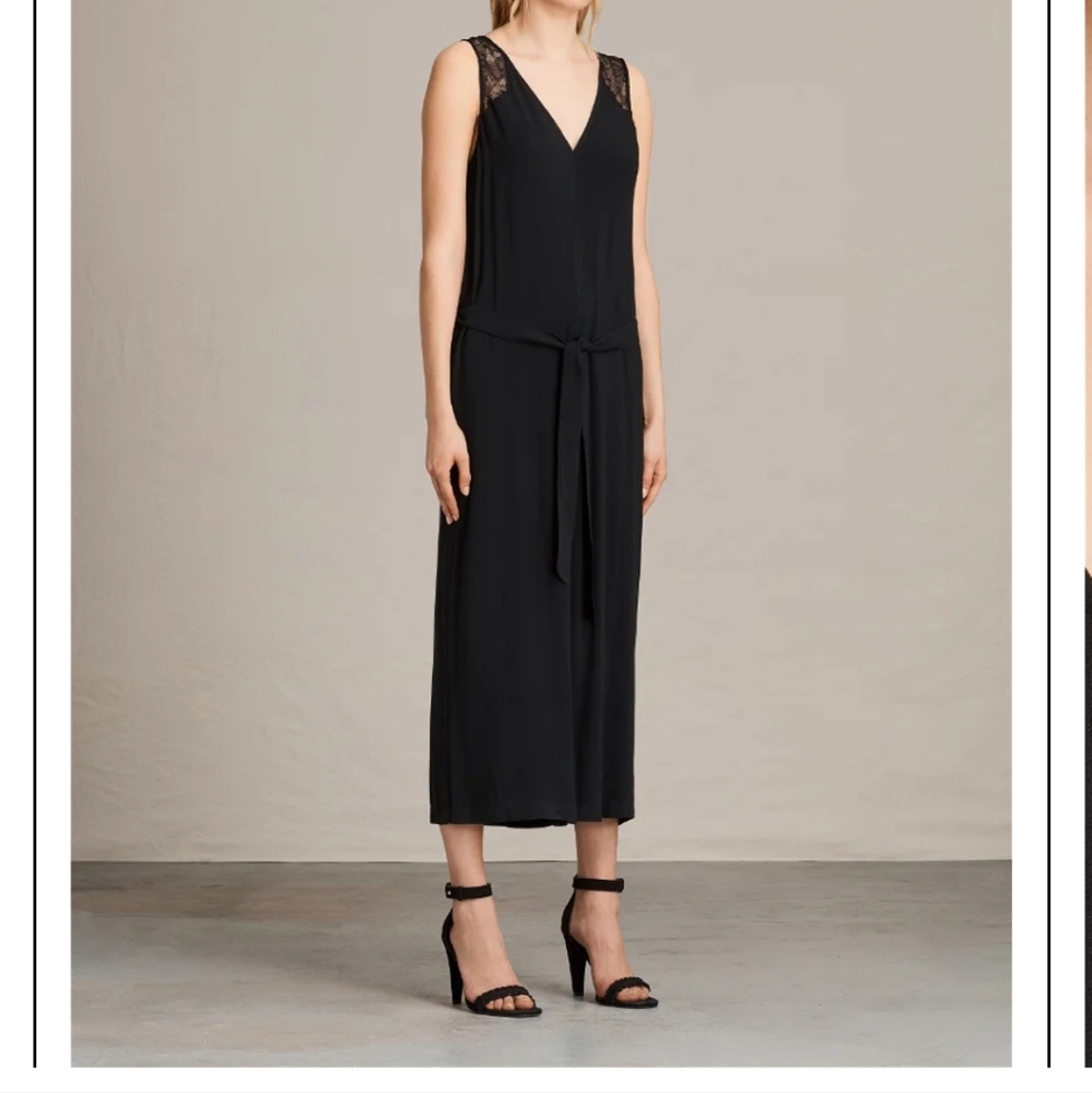 All Saints Cropped V Neck Jumpsuit